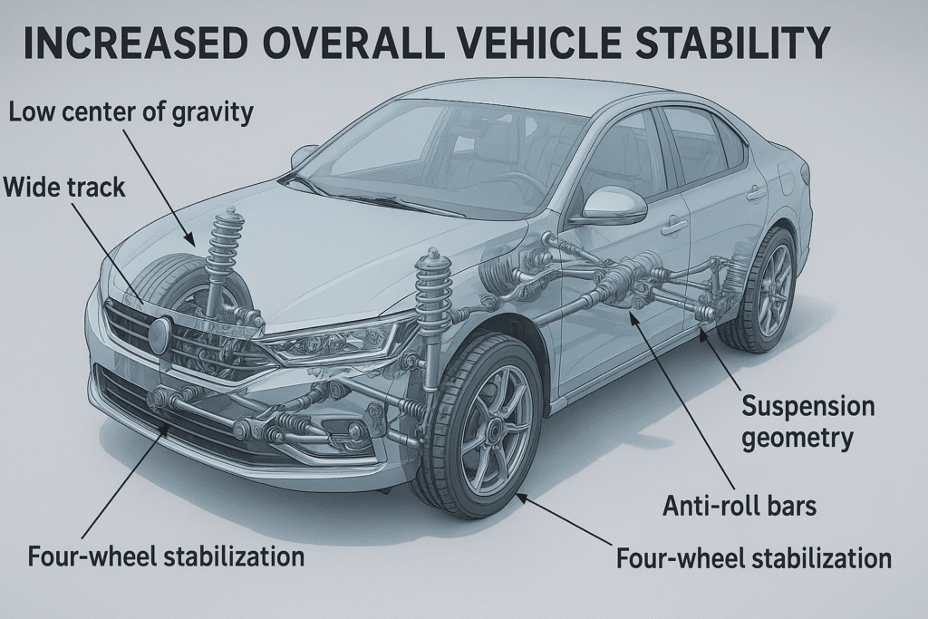 Increased overall vehicle stability