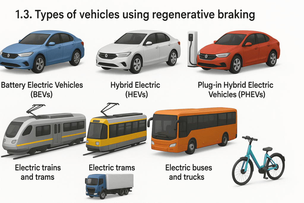 Types of vehicles using regenerative braking